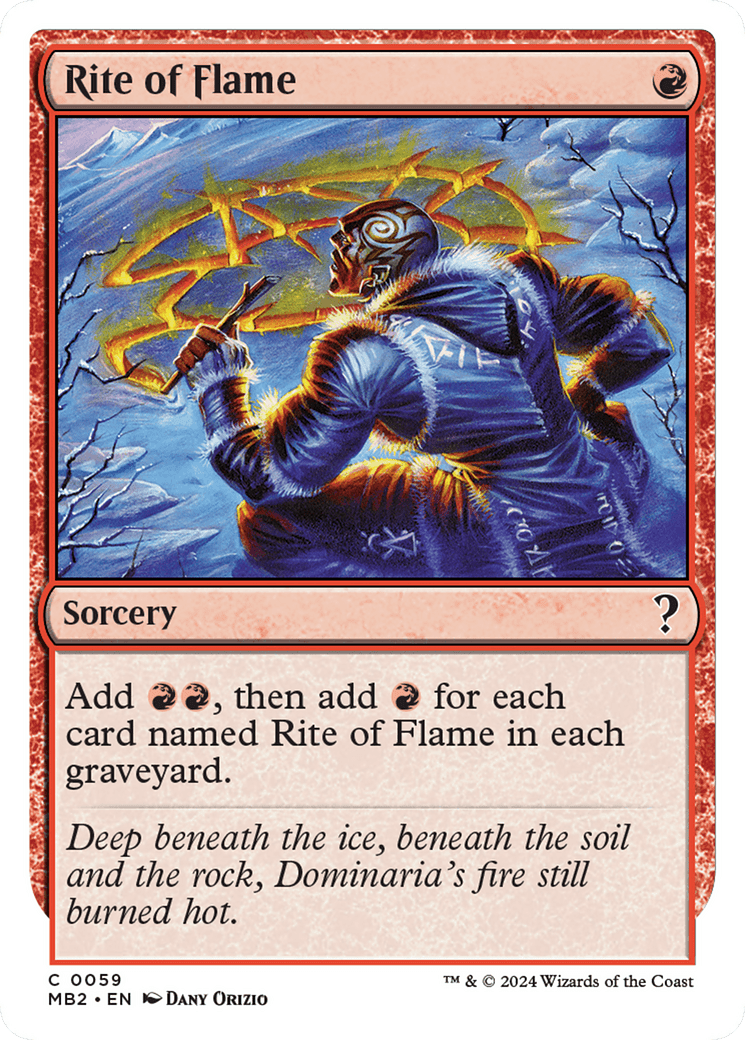 Rite of Flame (White Border) [Mystery Booster 2] MTG Single Magic: The Gathering  | Multizone: Comics And Games