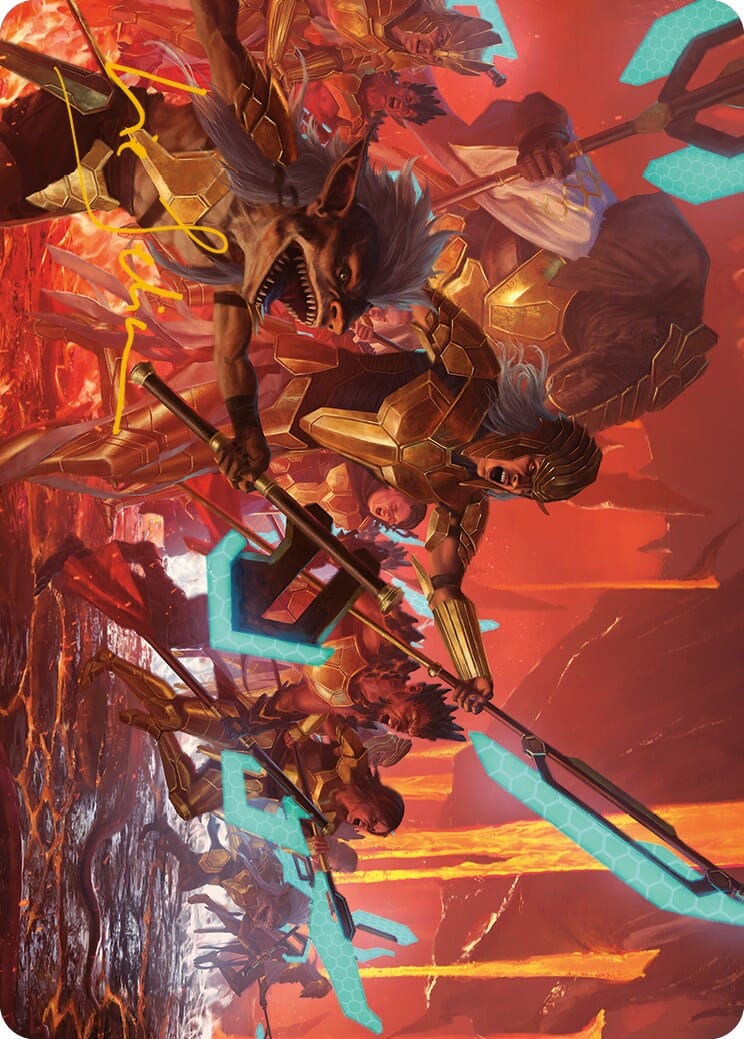 Roar of Resistance Art Card (Gold-Stamped Signature) [Phyrexia: All Will Be One Art Series] MTG Single Magic: The Gathering  | Multizone: Comics And Games