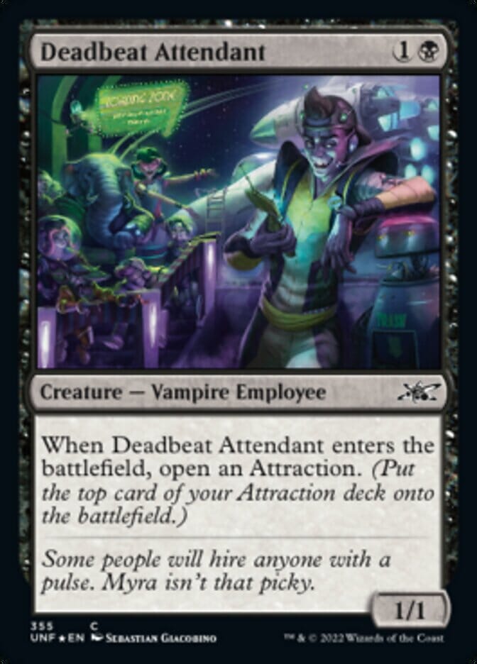 Deadbeat Attendant (Galaxy Foil) [Unfinity] MTG Single Magic: The Gathering  | Multizone: Comics And Games