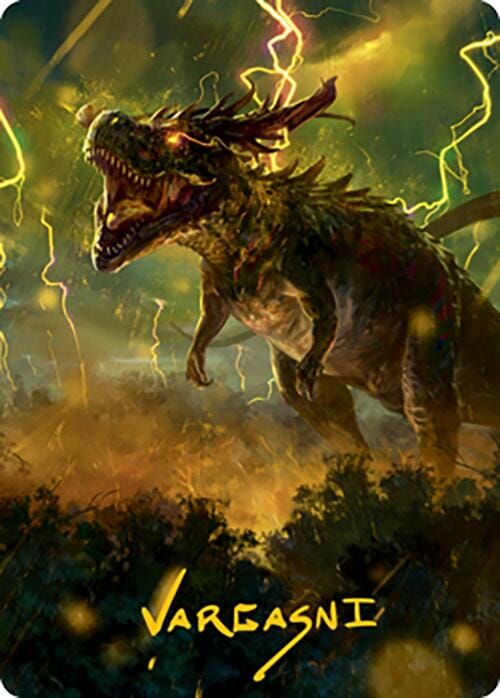 Thrasta, Tempest's Roar Art Card (42) (Gold-Stamped Signature) [Modern Horizons 2 Art Series] MTG Single Magic: The Gathering  | Multizone: Comics And Games
