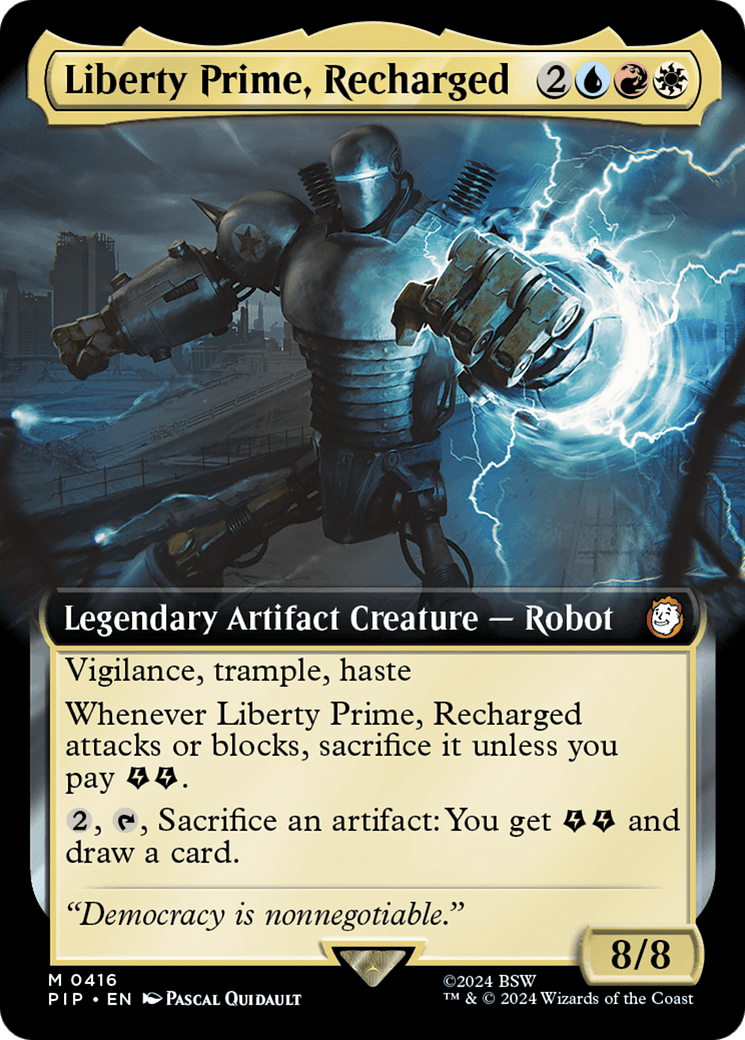 Liberty Prime, Recharged (Extended Art) [Fallout] MTG Single Magic: The Gathering  | Multizone: Comics And Games