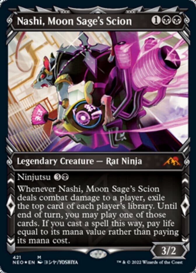 Nashi, Moon Sage's Scion (Showcase) (Foil Etched) [Kamigawa: Neon Dynasty] MTG Single Magic: The Gathering  | Multizone: Comics And Games