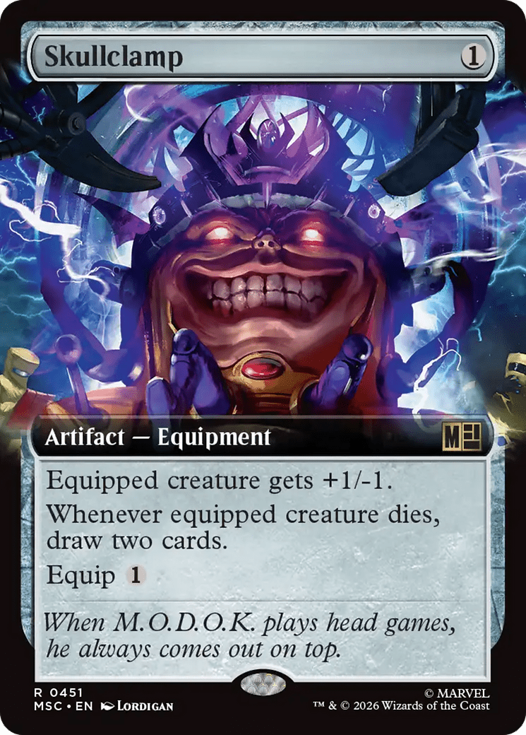 Skullclamp (Extended Art) [Marvel Super Heroes Commander] MTG Single Magic: The Gathering  | Multizone: Comics And Games