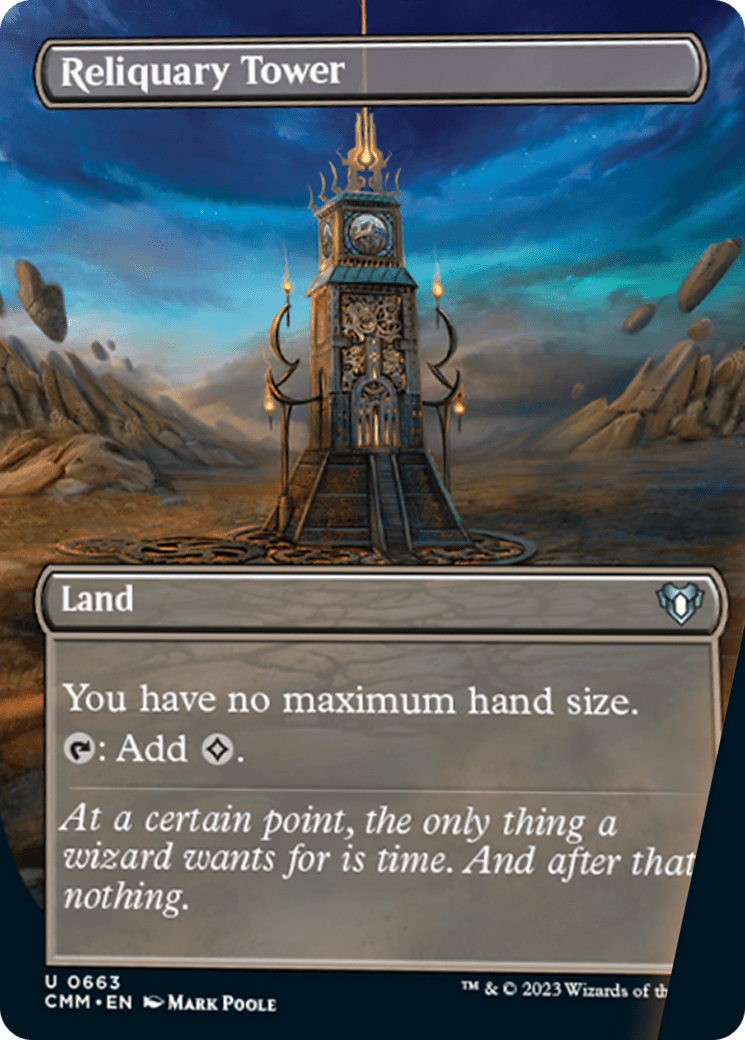 Reliquary Tower (Borderless Alternate Art) [Commander Masters] MTG Single Magic: The Gathering  | Multizone: Comics And Games