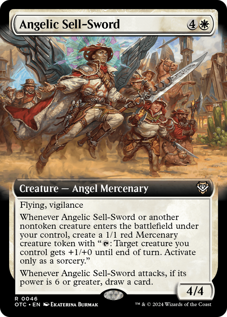 Angelic Sell-Sword (Extended Art) [Outlaws of Thunder Junction Commander] | Multizone: Comics And Games