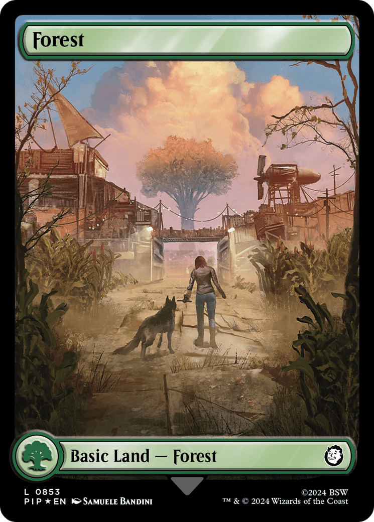 Forest (0853) (Surge Foil) [Fallout] MTG Single Magic: The Gathering  | Multizone: Comics And Games