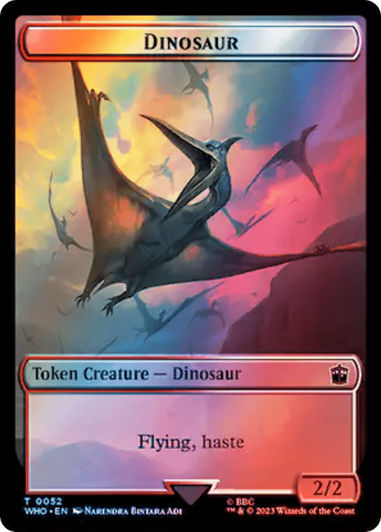 Dalek // Dinosaur Double-Sided Token (Surge Foil) [Doctor Who Tokens] MTG Single Magic: The Gathering  | Multizone: Comics And Games