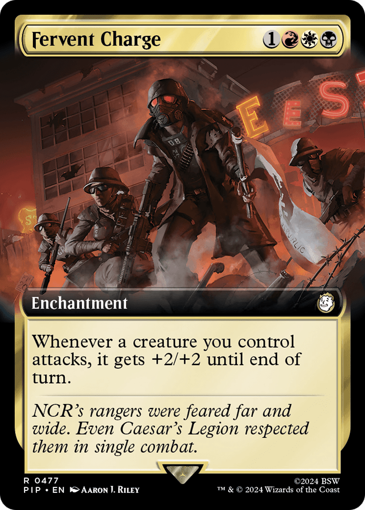 Fervent Charge (Extended Art) [Fallout] MTG Single Magic: The Gathering  | Multizone: Comics And Games