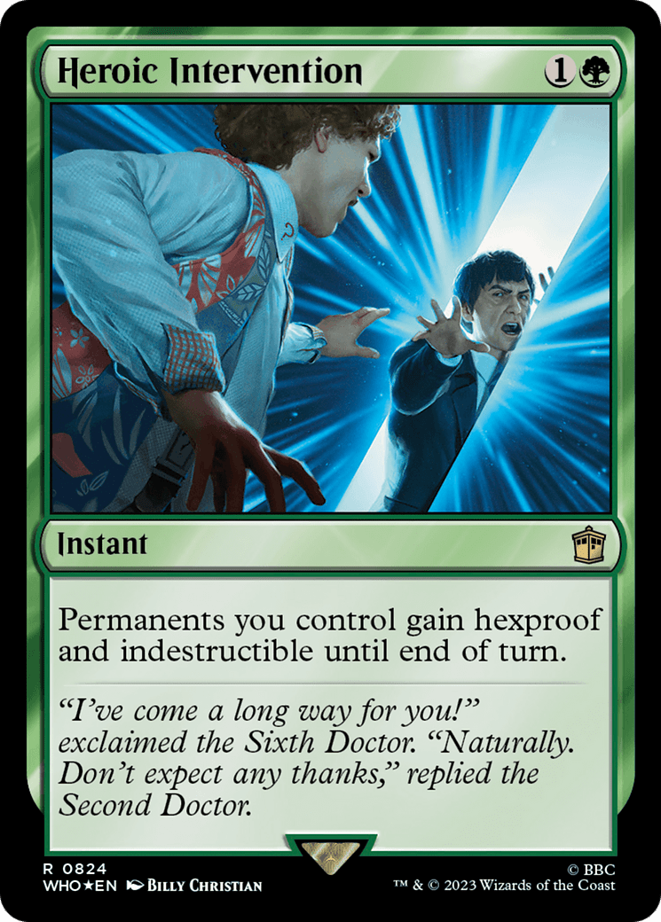 Heroic Intervention (Surge Foil) [Doctor Who] MTG Single Magic: The Gathering  | Multizone: Comics And Games