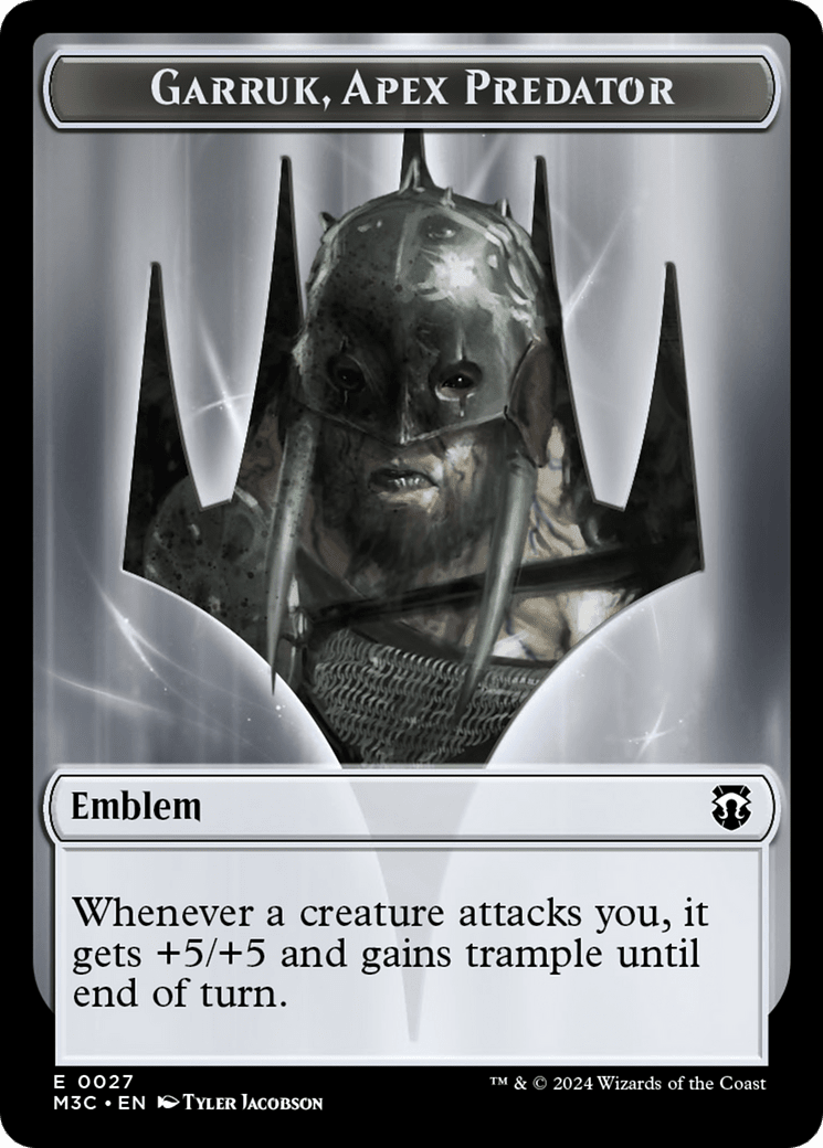 Saproling (Ripple Foil) // Emblem - Garruk, Apex Predator Double-Sided Token [Modern Horizons 3 Commander Tokens] MTG Single Magic: The Gathering  | Multizone: Comics And Games
