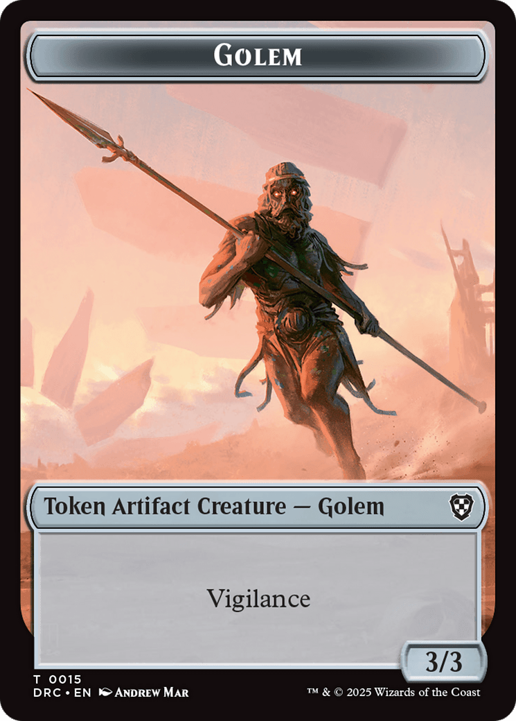 Golem (0014) // Golem (0015) Double-Sided Token [Aetherdrift Tokens] MTG Single Magic: The Gathering  | Multizone: Comics And Games