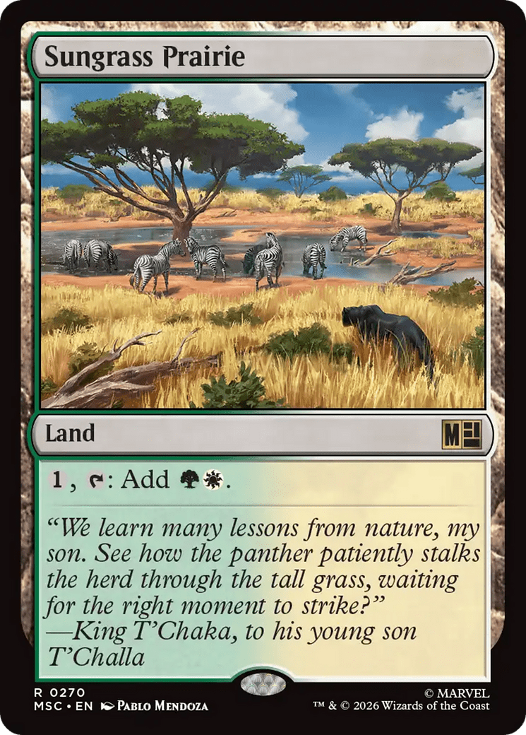 Sungrass Prairie (Surge Foil) [Marvel Super Heroes Commander] MTG Single Magic: The Gathering  | Multizone: Comics And Games