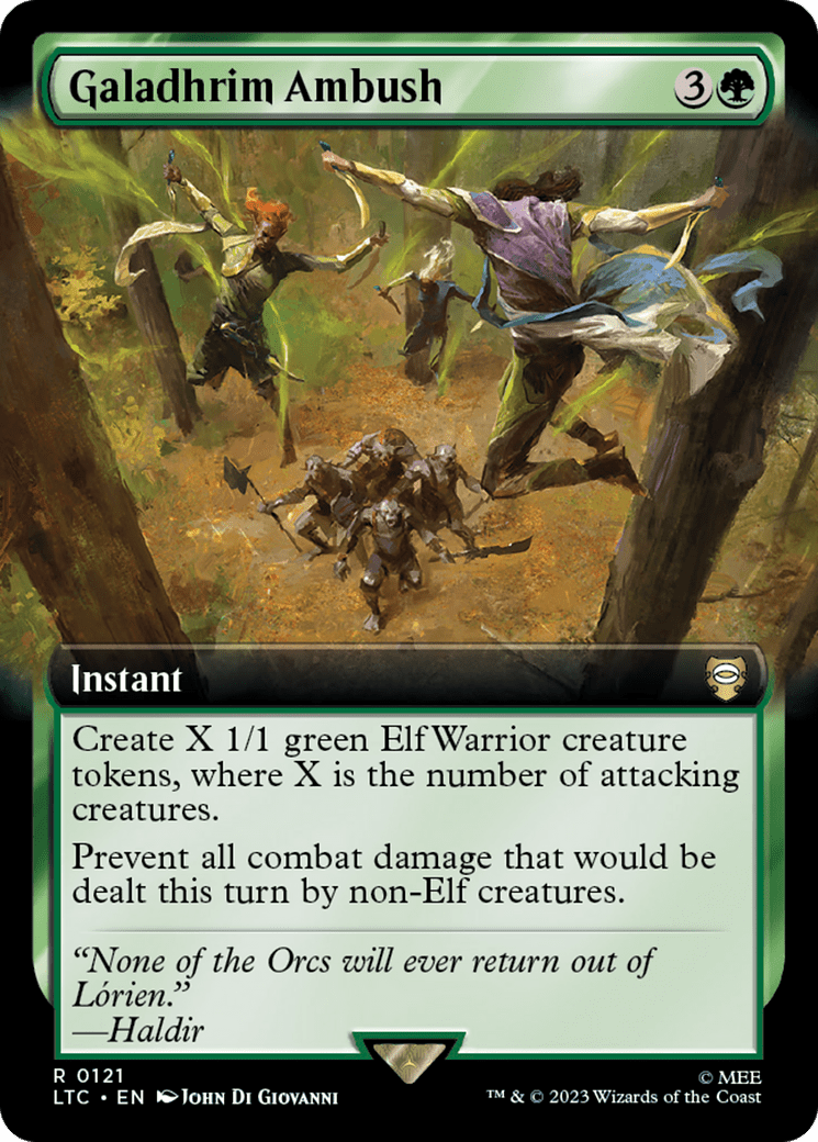 Galadhrim Ambush (Extended Art) [The Lord of the Rings: Tales of Middle-Earth Commander] MTG Single Magic: The Gathering  | Multizone: Comics And Games