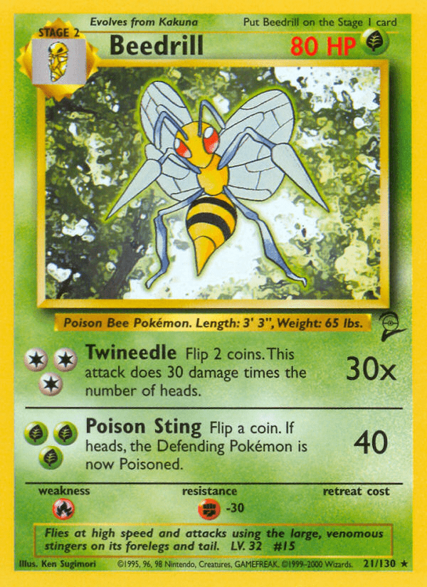 Beedrill (21/130) [Base Set 2] Pokemon Single Pokémon  | Multizone: Comics And Games