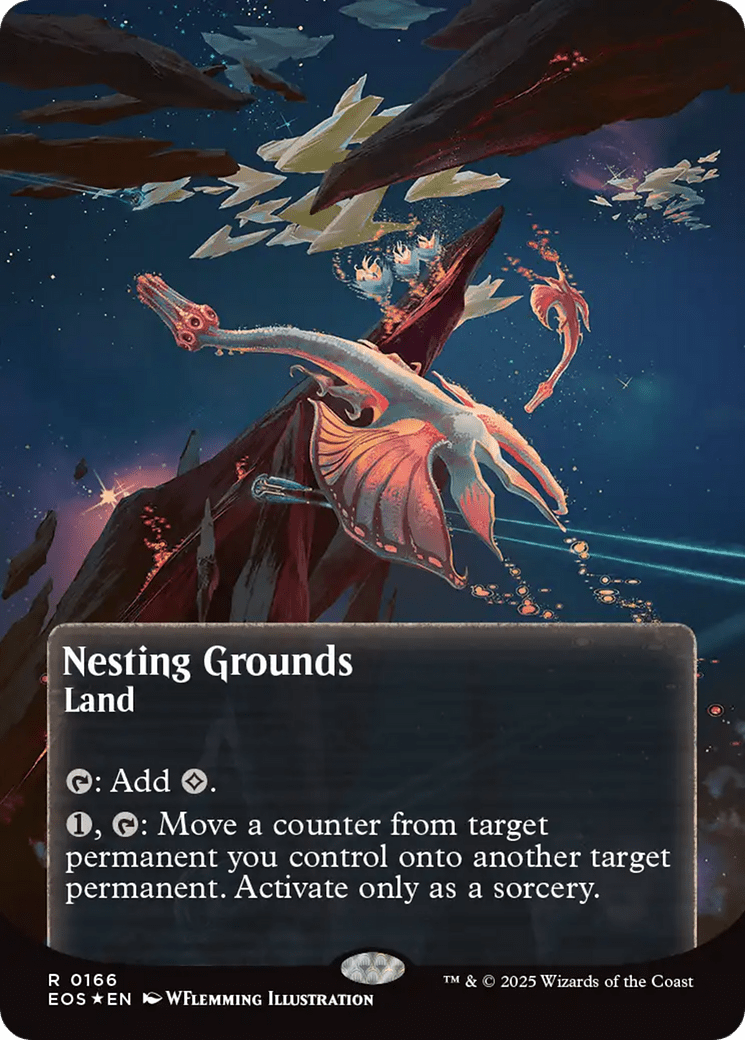 Nesting Grounds (0166) (Borderless) (Galaxy Foil) [Edge of Eternities: Stellar Sights] MTG Single Magic: The Gathering  | Multizone: Comics And Games