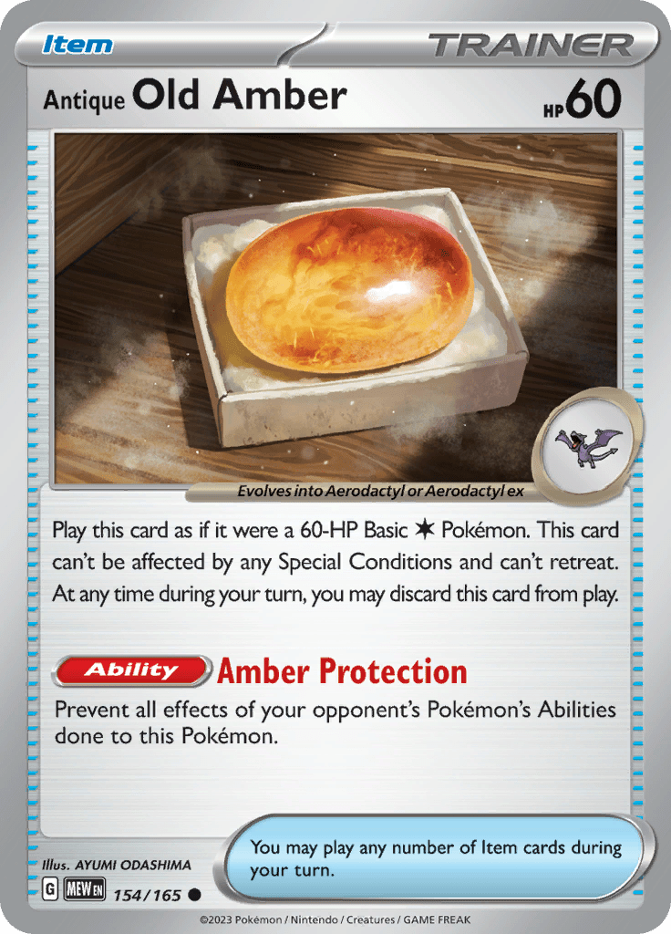 Antique Old Amber (154/165) [Scarlet & Violet 151] Pokemon Single Pokémon  | Multizone: Comics And Games