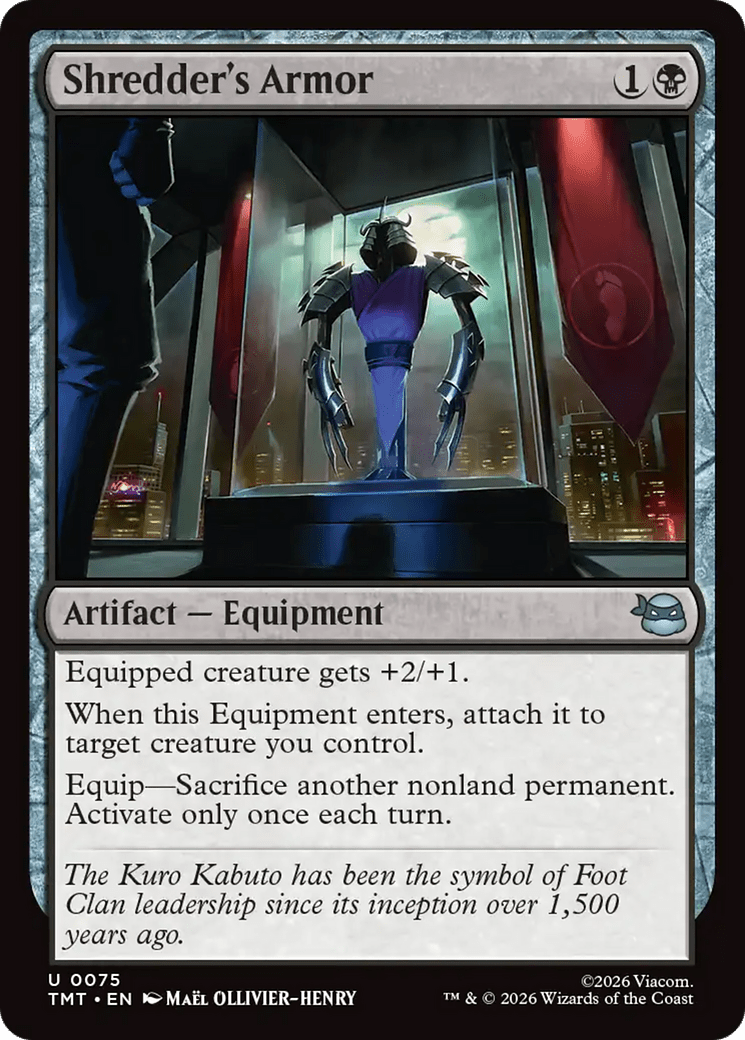 Shredder's Armor [Teenage Mutant Ninja Turtles] MTG Single Magic: The Gathering  | Multizone: Comics And Games