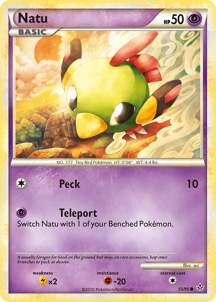Natu (55/95) [HeartGold & SoulSilver: Unleashed] Pokemon Single Pokémon  | Multizone: Comics And Games