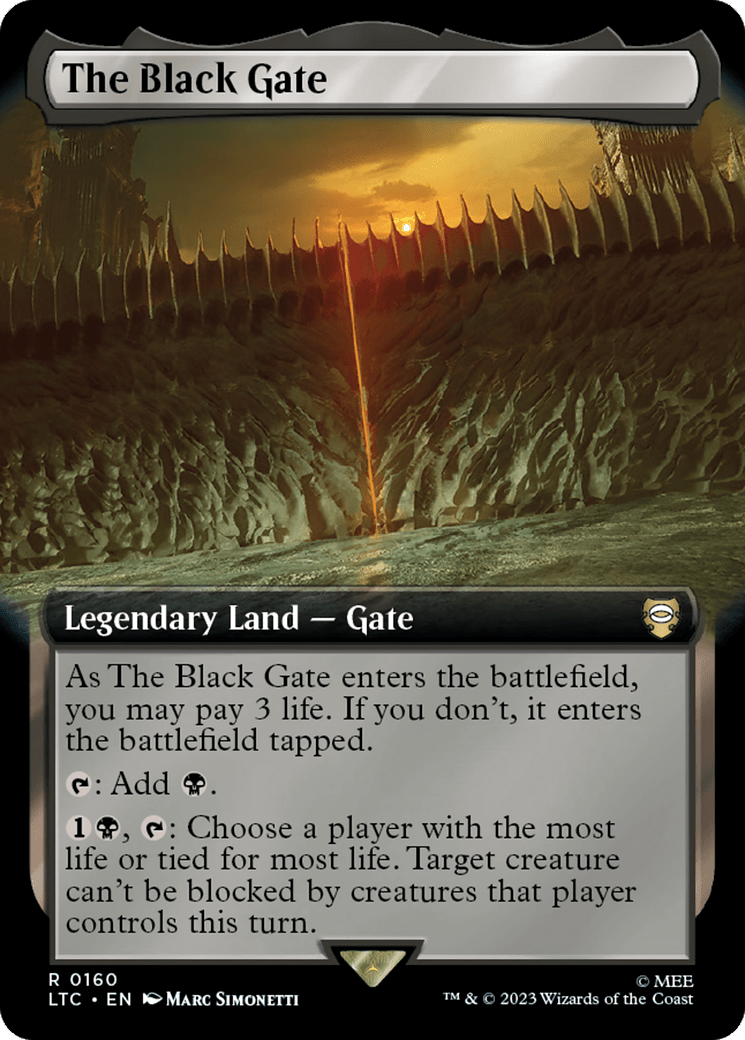 The Black Gate (Extended Art) [The Lord of the Rings: Tales of Middle-Earth Commander] MTG Single Magic: The Gathering  | Multizone: Comics And Games