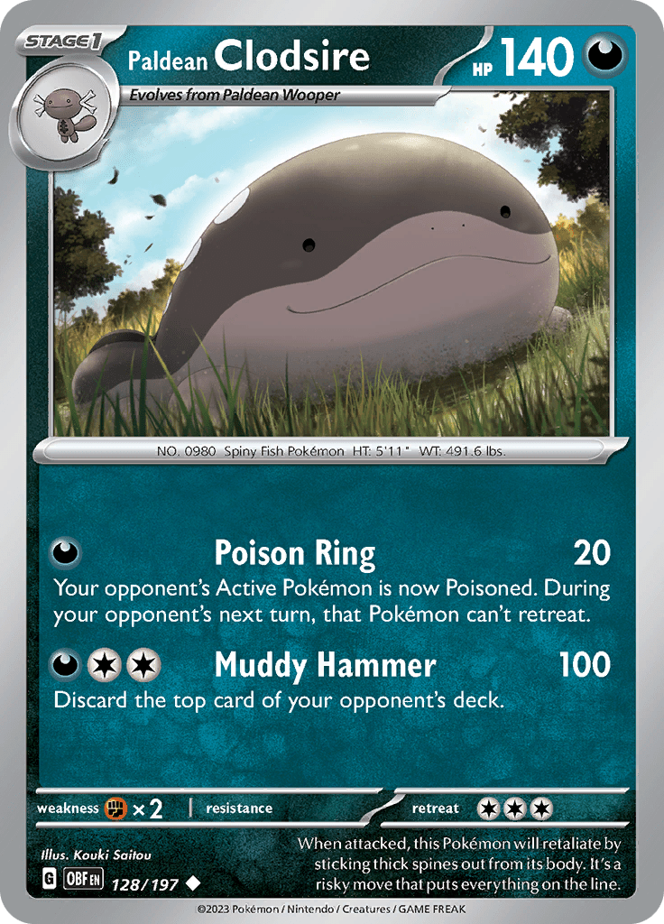 Paldean Clodsire (128/197) [Scarlet & Violet: Obsidian Flames] Pokemon Single Pokémon  | Multizone: Comics And Games