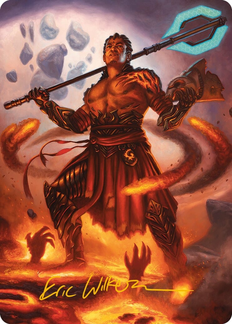 Koth, Fire of Resistance Art Card (Gold-Stamped Signature) [Phyrexia: All Will Be One Art Series] MTG Single Magic: The Gathering  | Multizone: Comics And Games