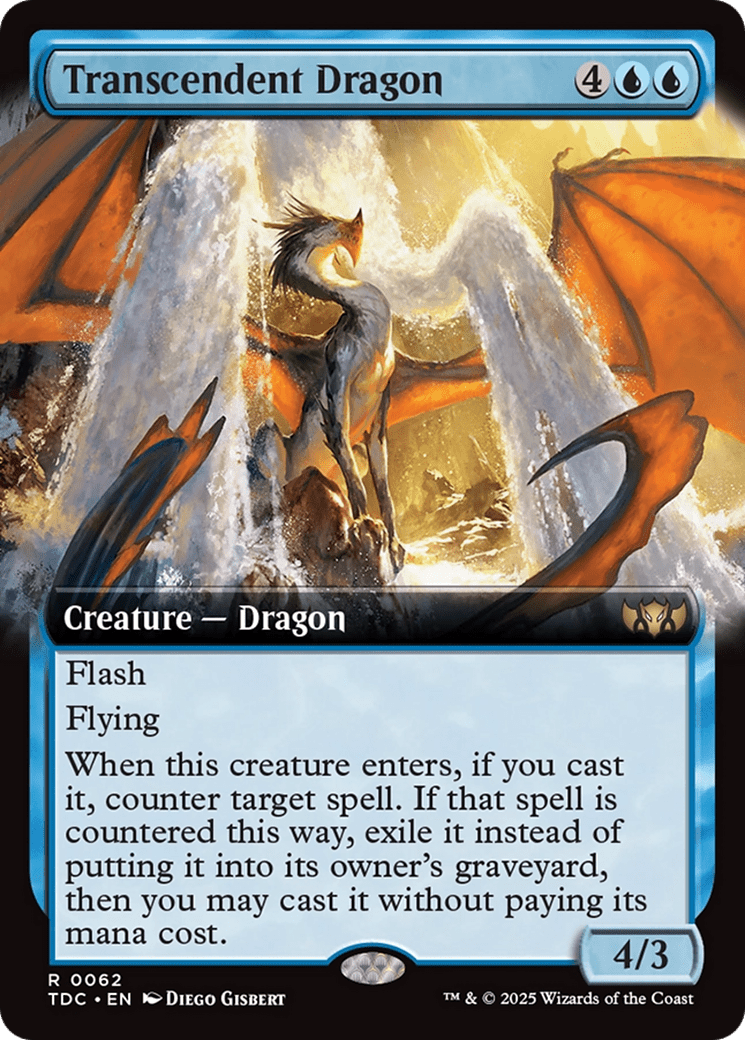 Transcendent Dragon (Extended Art) [Tarkir: Dragonstorm Commander] MTG Single Magic: The Gathering  | Multizone: Comics And Games