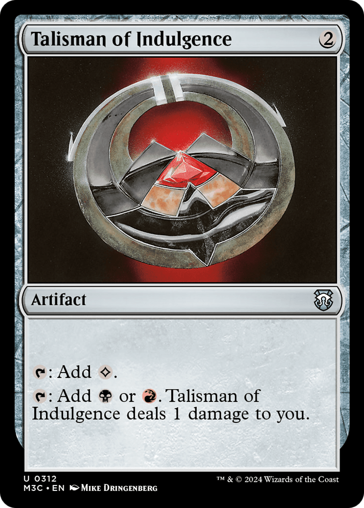 Talisman of Indulgence [Modern Horizons 3 Commander] MTG Single Magic: The Gathering  | Multizone: Comics And Games