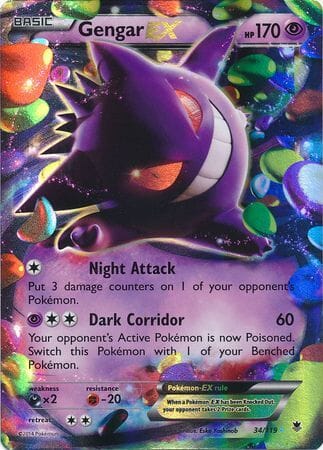 Gengar EX (34/119) (Jumbo Card) [XY: Phantom Forces] Pokemon Single Pokémon  | Multizone: Comics And Games
