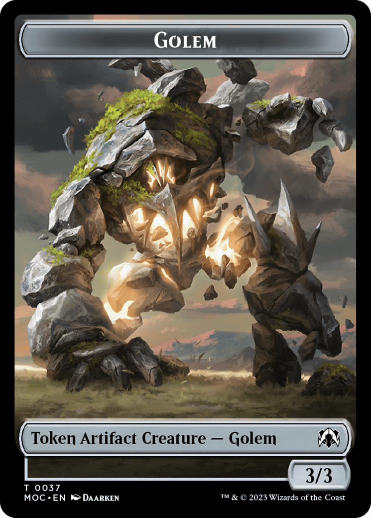 Golem // Clue Double-Sided Token [March of the Machine Commander Tokens] MTG Single Magic: The Gathering  | Multizone: Comics And Games