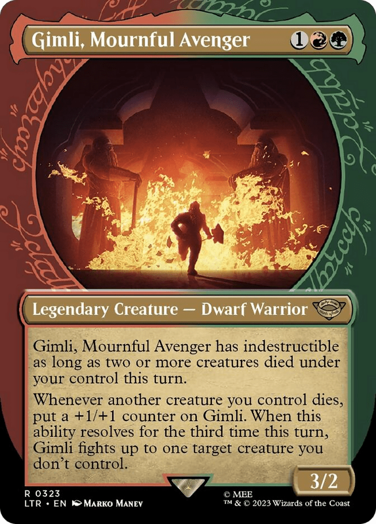 Gimli, Mournful Avenger (Showcase Ring Frame) [The Lord of the Rings: Tales of Middle-Earth] MTG Single Magic: The Gathering  | Multizone: Comics And Games