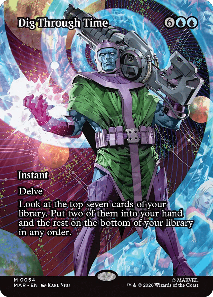 Dig Through Time (Borderless) [Marvel Universe: Eternal-Legal] MTG Single Magic: The Gathering  | Multizone: Comics And Games