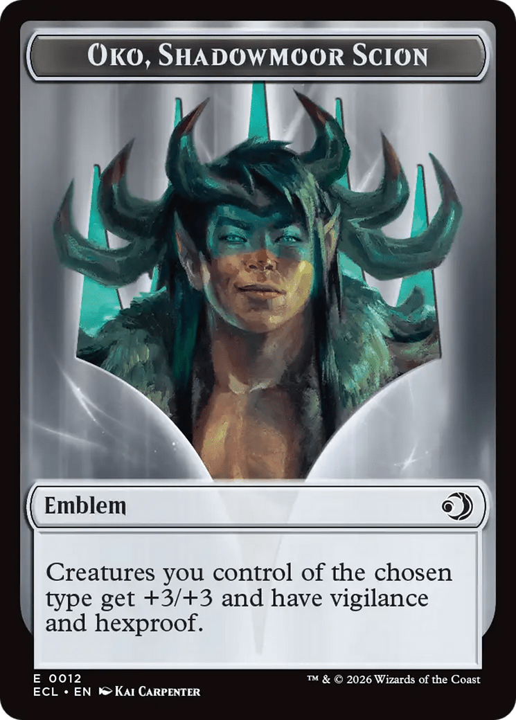 Elk // Emblem - Oko, Shadowmoor Scion Double-Sided Token [Lorwyn Eclipsed Tokens] MTG Single Magic: The Gathering  | Multizone: Comics And Games