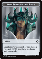 Elk // Emblem - Oko, Shadowmoor Scion Double-Sided Token [Lorwyn Eclipsed Tokens] MTG Single Magic: The Gathering  | Multizone: Comics And Games