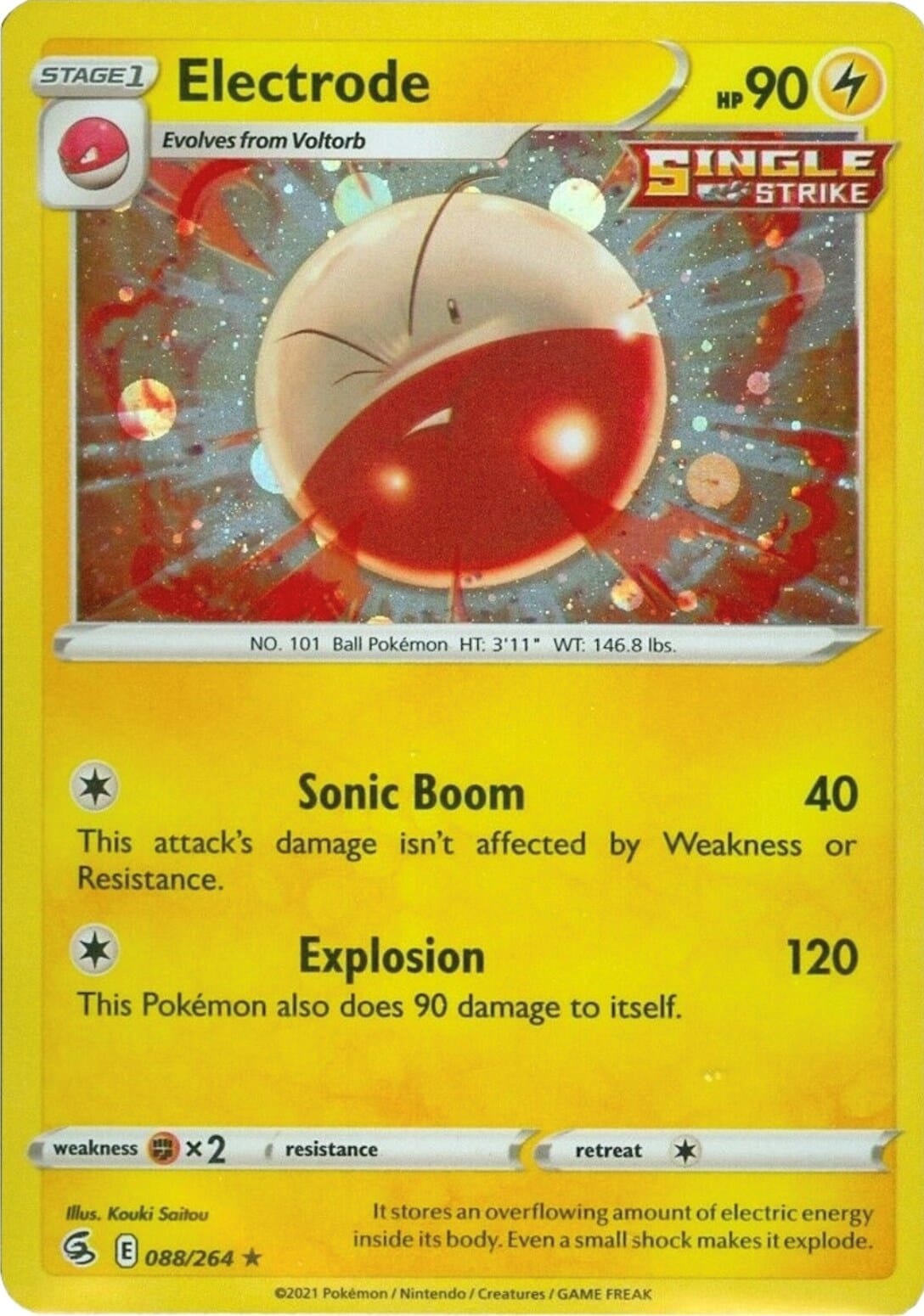 Electrode (088/264) (Cosmos Holo) [Sword & Shield: Fusion Strike] Pokemon Single Pokémon  | Multizone: Comics And Games