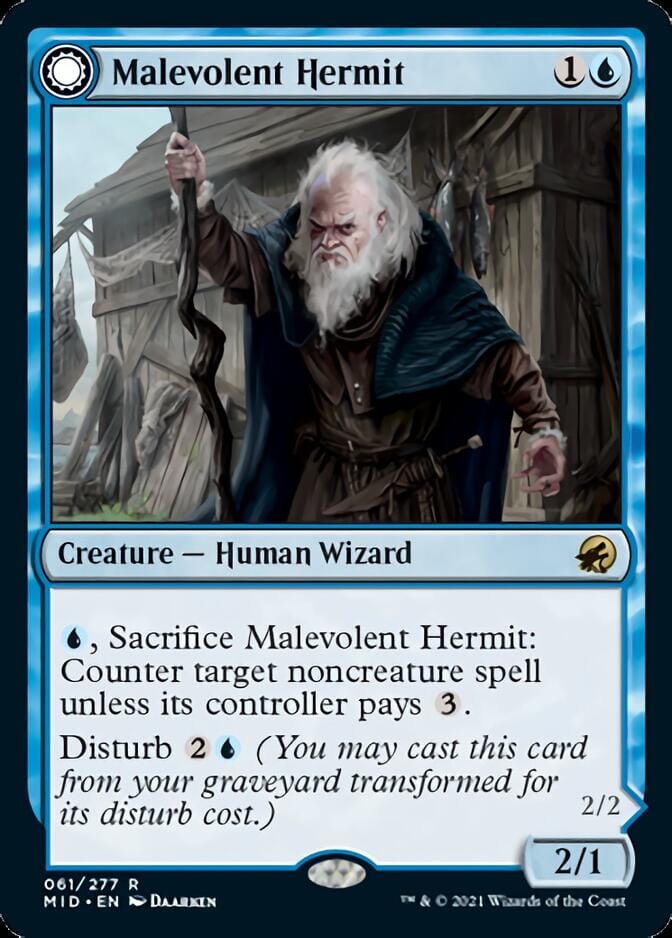 Malevolent Hermit // Benevolent Geist [Innistrad: Midnight Hunt] MTG Single Magic: The Gathering  | Multizone: Comics And Games