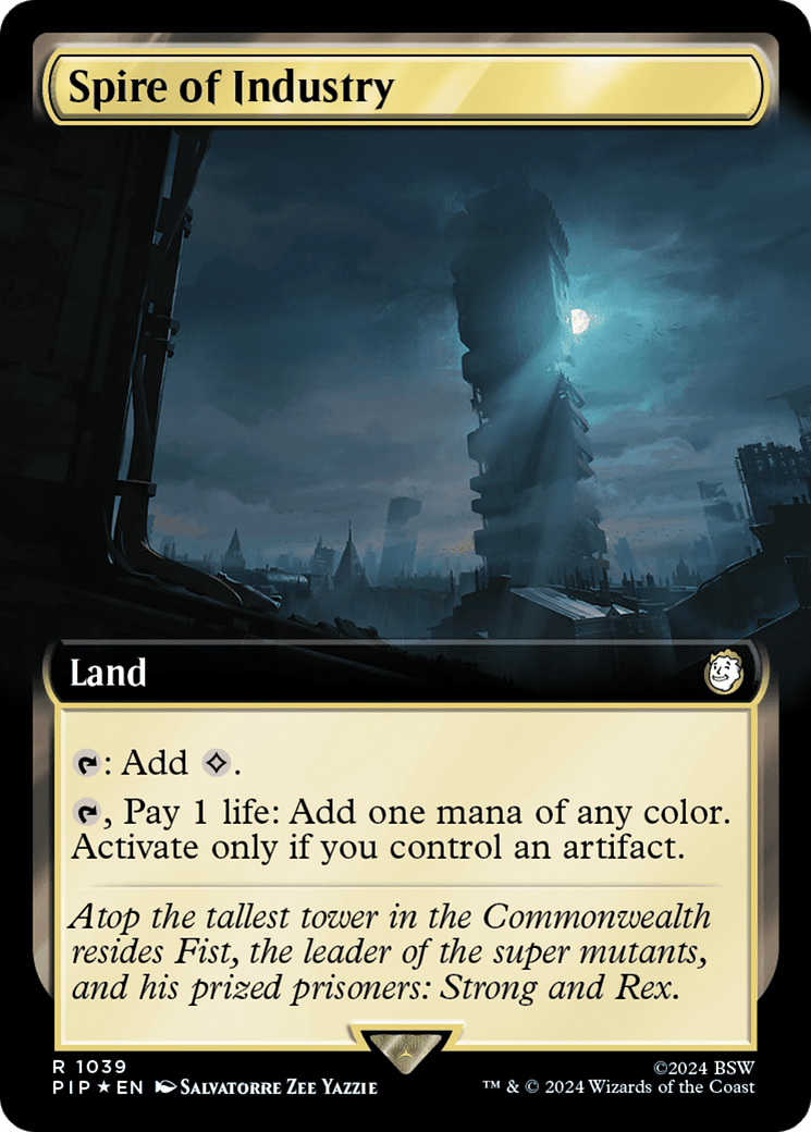 Spire of Industry (Extended Art) (Surge Foil) [Fallout] MTG Single Magic: The Gathering  | Multizone: Comics And Games