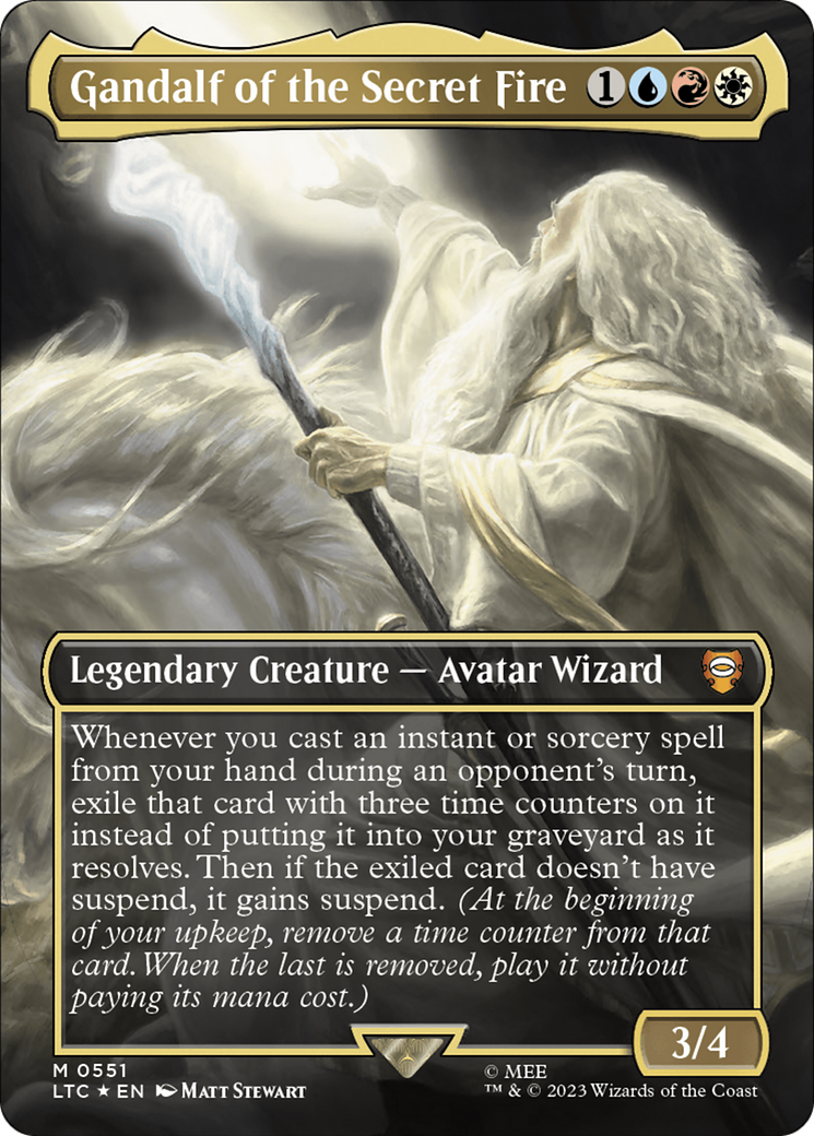 Gandalf of the Secret Fire (Borderless) (Surge Foil) [The Lord of the Rings: Tales of Middle-Earth Commander] | Multizone: Comics And Games