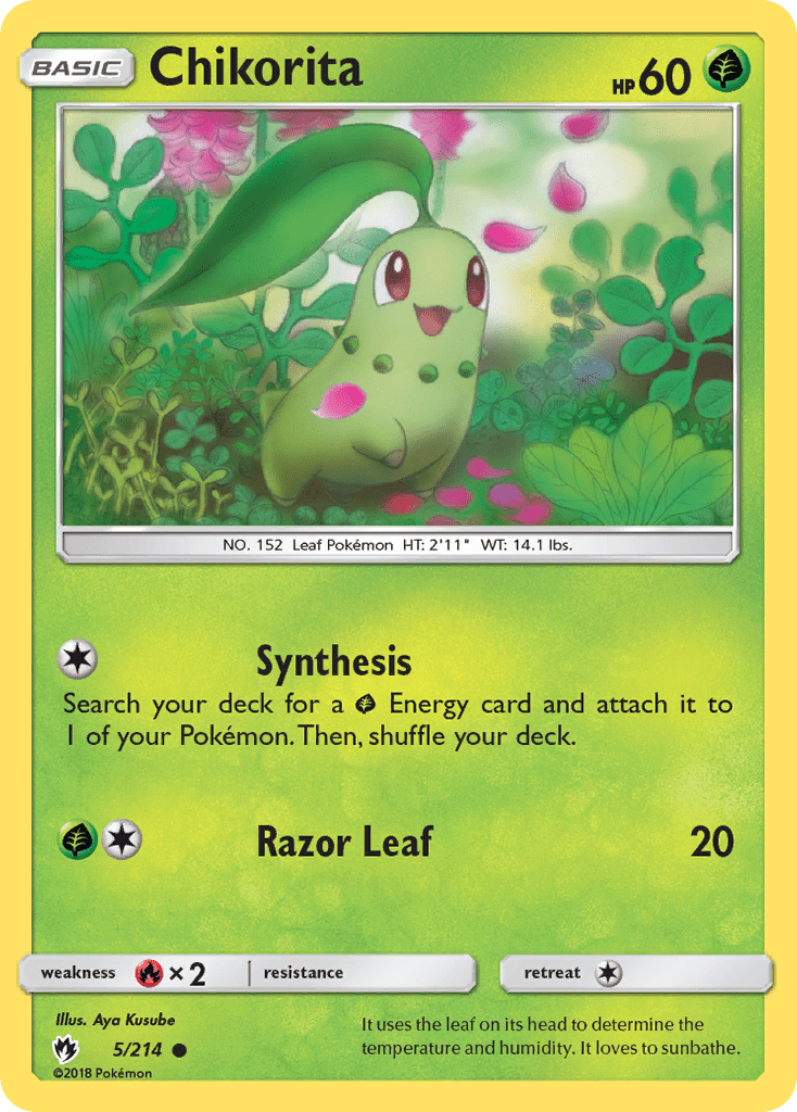 Chikorita (5/214) [Sun & Moon: Lost Thunder] Pokemon Single Pokémon  | Multizone: Comics And Games