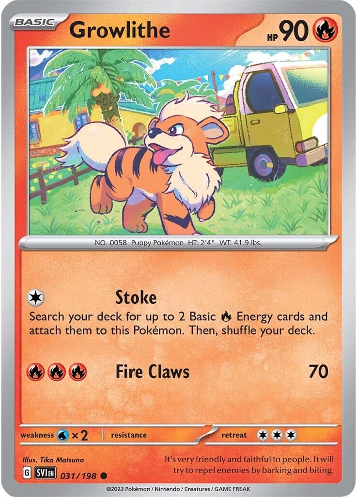 Growlithe (031/198) [Scarlet & Violet: Base Set] Pokemon Single Pokémon  | Multizone: Comics And Games