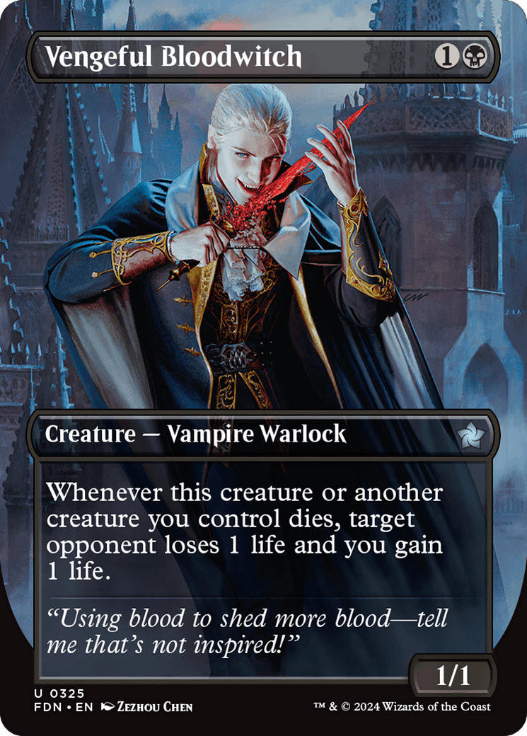 Vengeful Bloodwitch (Borderless) [Foundations] MTG Single Magic: The Gathering  | Multizone: Comics And Games