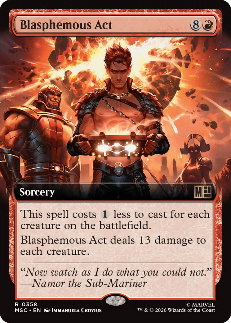 Blasphemous Act (Extended Art) [Marvel Super Heroes Commander] MTG Single Magic: The Gathering  | Multizone: Comics And Games