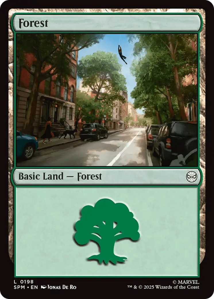 Forest (0198) [Marvel's Spider-Man] MTG Single Magic: The Gathering  | Multizone: Comics And Games