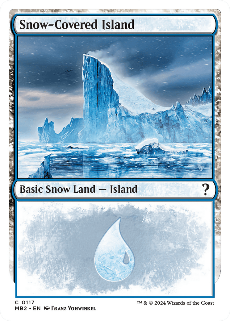 Snow-Covered Island (White Border) [Mystery Booster 2] MTG Single Magic: The Gathering  | Multizone: Comics And Games