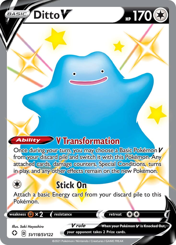 Ditto V (SV118/SV122) [Sword & Shield: Shining Fates] Pokemon Single Pokémon  | Multizone: Comics And Games
