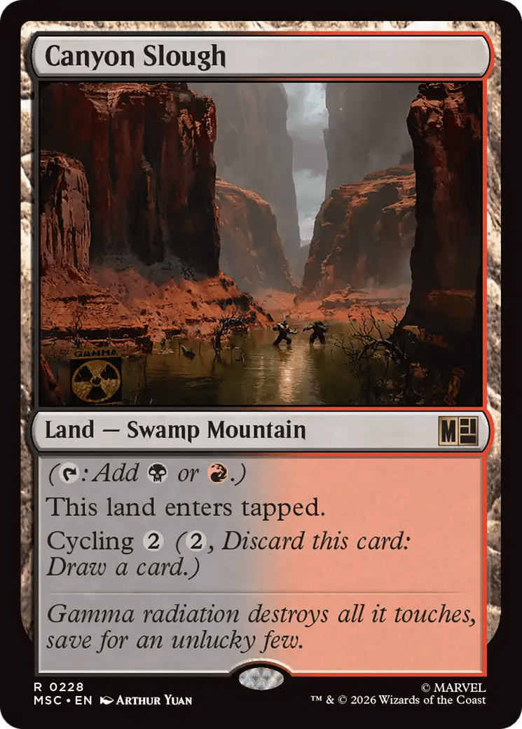 Canyon Slough (Surge Foil) [Marvel Super Heroes Commander] MTG Single Magic: The Gathering  | Multizone: Comics And Games