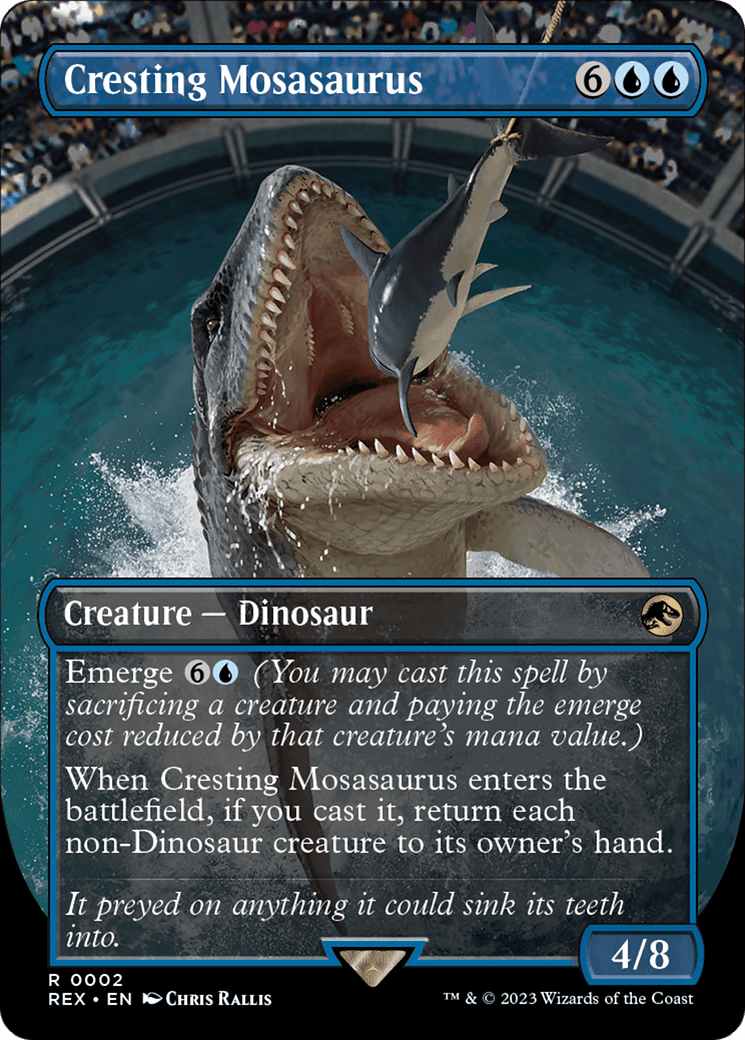 Cresting Mosasaurus (Borderless) [Jurassic World Collection] MTG Single Magic: The Gathering  | Multizone: Comics And Games