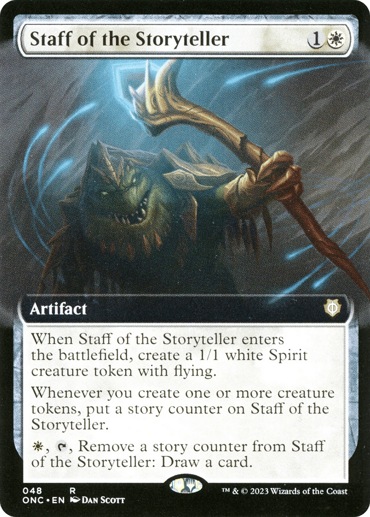 Staff of the Storyteller (Extended Art) [Phyrexia: All Will Be One Commander] MTG Single Magic: The Gathering  | Multizone: Comics And Games