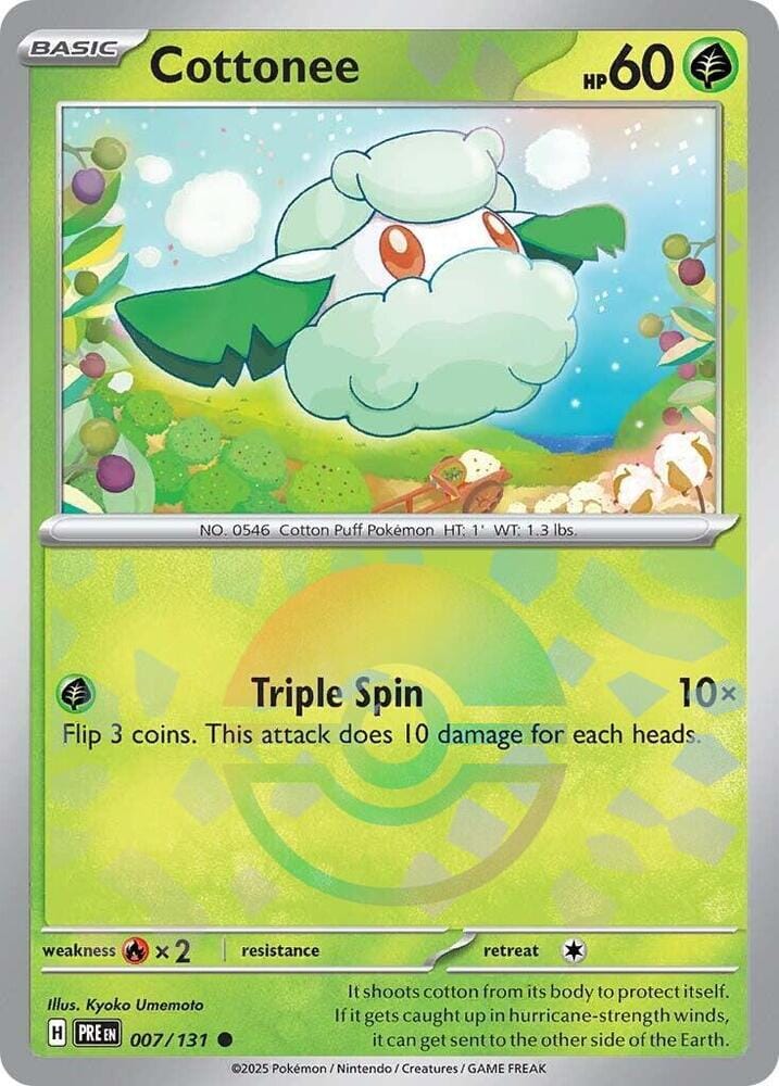 Cottonee (007/131) (Poke Ball Pattern) [Scarlet & Violet: Prismatic Evolutions] Pokemon Single Pokémon  | Multizone: Comics And Games