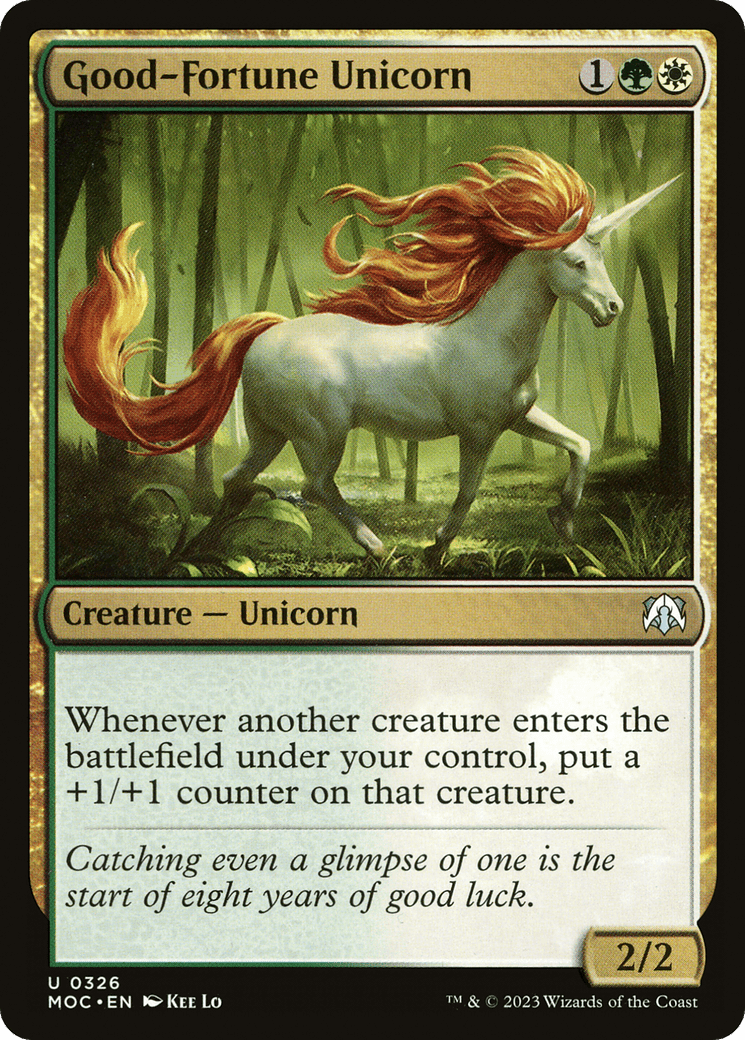 Good-Fortune Unicorn [March of the Machine Commander] MTG Single Magic: The Gathering  | Multizone: Comics And Games