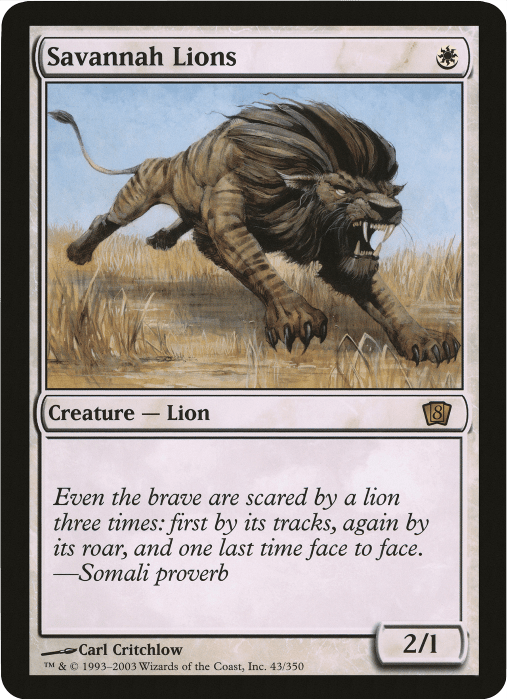 Savannah Lions (Oversized) [Eighth Edition Box Topper] MTG Single Magic: The Gathering  | Multizone: Comics And Games